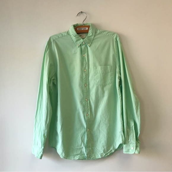 J.CREW sun washed oxford green tailored shirt men’s - Picture 1 of 4